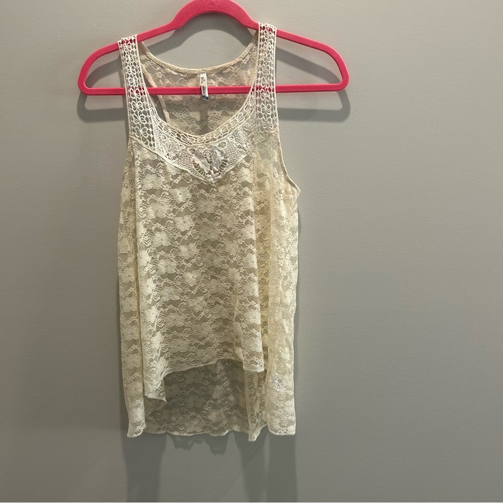 Wallfower Elegant Cream Lace Women’s Top size medium